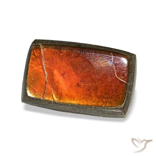 Ammolite multicolore naturelle baguette, 1,68 ct, opaque