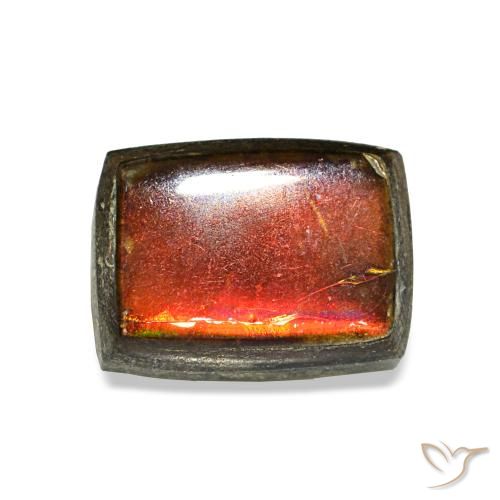 Ammolite multicolore naturelle baguette, 1,22 ct, opaque