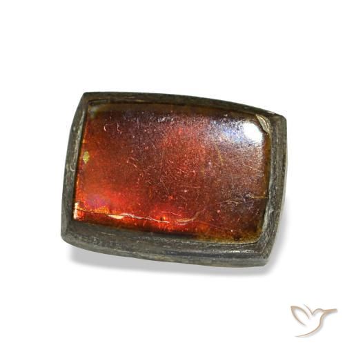 Ammolite multicolore naturelle baguette, 1,22 ct, opaque