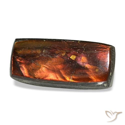 Ammolite multicolore naturelle baguette, 2,51 ct, opaque