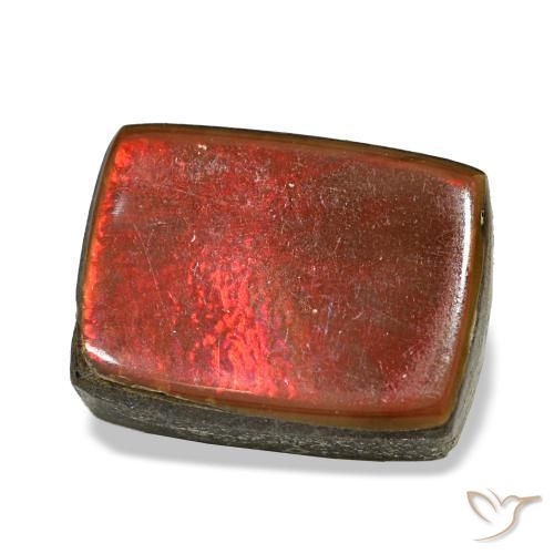 Ammolite multicolore naturelle baguette, 4,63 ct, opaque