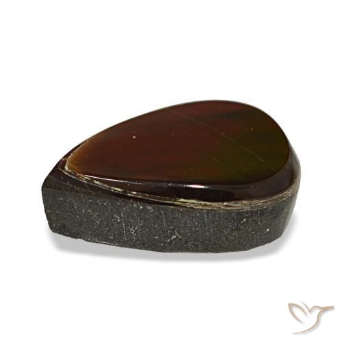 Ammolite multicolore naturelle en forme de poire, 3,35 ct, opaque