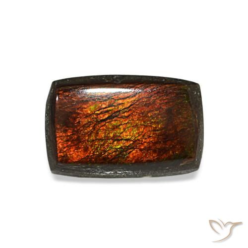 Ammolite multicolore de 1,43 ct, baguette, opaque