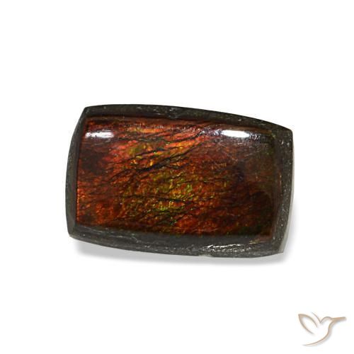 Ammolite multicolore naturelle baguette, 1,43 ct, opaque