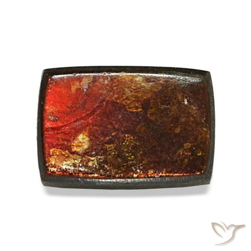 Ammolite multicolore naturelle baguette, 2,96 ct, opaque