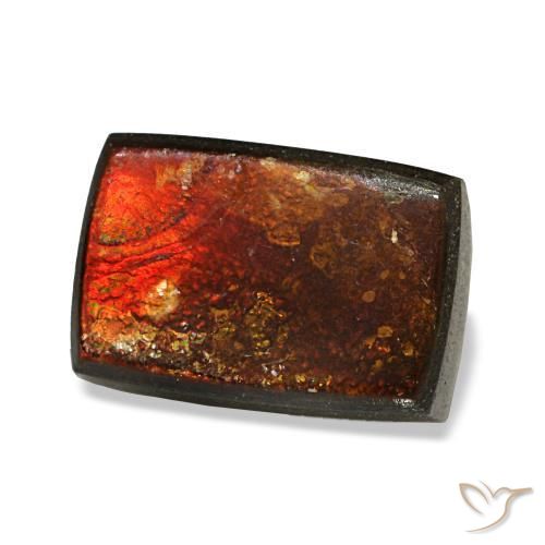 Ammolite multicolore naturelle baguette, 2,96 ct, opaque