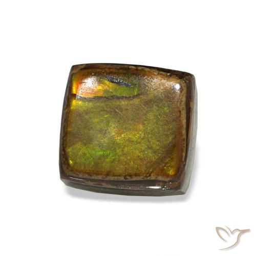 Ammolite multicolore naturelle baguette, 1,55 ct, opaque
