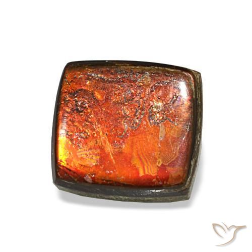 Ammolite multicolore naturelle baguette, 2,08 ct, opaque