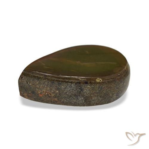 Ammolite multicolore naturelle en forme de poire, 2,36 ct, opaque