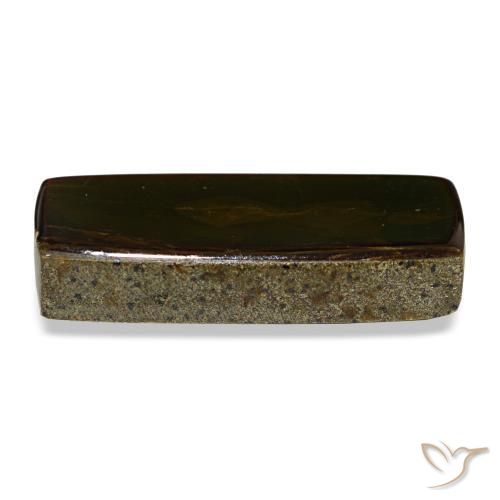 Ammolite multicolore naturelle baguette, 6,88 ct, opaque