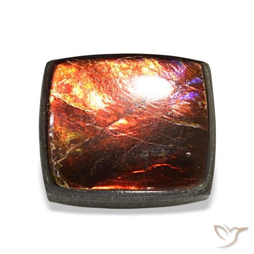 Ammolite multicolore naturelle baguette, 3,16 ct, opaque