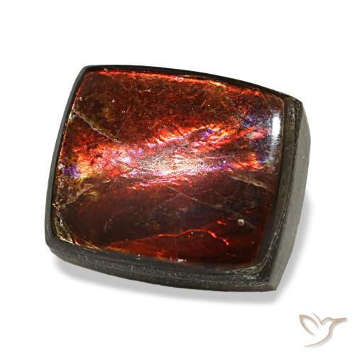 Ammolite multicolore naturelle baguette, 3,16 ct, opaque