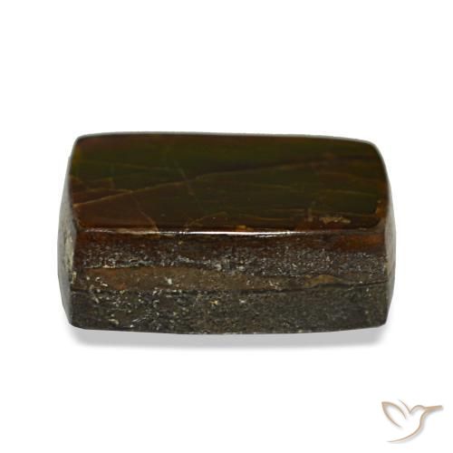 Ammolite multicolore naturelle baguette, 2,74 ct, opaque