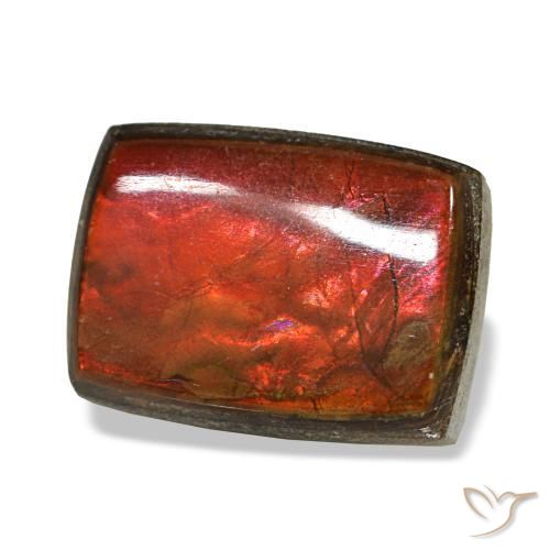 Ammolite multicolore naturelle baguette, 2,58 ct, opaque