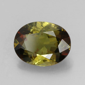 Andalousite multicolore naturelle coupe ovale, 1,64 ct, VS-SI