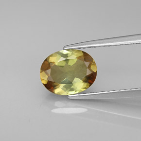 Andalousite multicolore naturelle coupe ovale, 1,63 ct, VS
