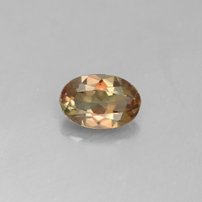 Andalousite multicolore naturelle coupe ovale, 0,45 ct, VVS-VS