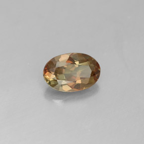 Andalousite multicolore naturelle coupe ovale, 0,45 ct, VVS-VS