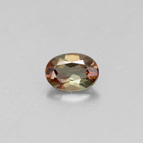 Andalousite multicolore naturelle coupe ovale, 0,32 ct, VVS-VS