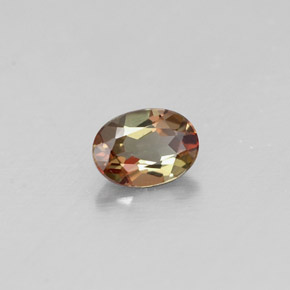 Andalousite multicolore naturelle coupe ovale, 0,32 ct, VVS-VS
