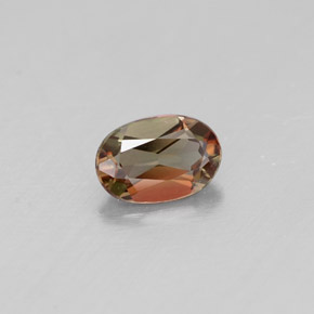 Andalousite multicolore naturelle coupe ovale, 0,42 ct, VVS-VS