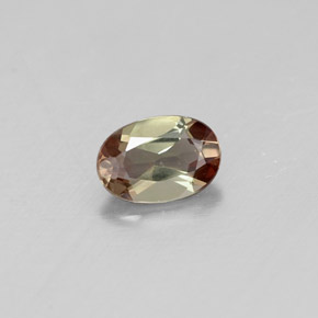 Andalousite multicolore naturelle coupe ovale, 0,40 ct, VVS-VS