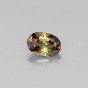 Andalousite multicolore naturelle coupe ovale, 0,41 ct, VVS-VS