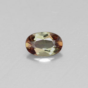 Andalousite multicolore naturelle coupe ovale, 0,43 ct, VVS-VS
