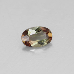 Andalousite multicolore naturelle coupe ovale, 0,43 ct, VVS-VS