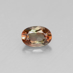 Andalousite multicolore naturelle coupe ovale, 0,48 ct, VVS-VS