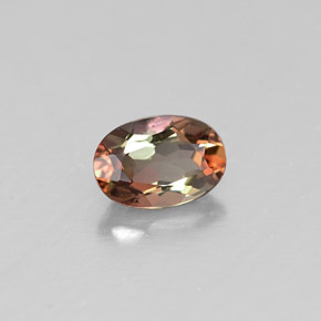 Andalousite multicolore naturelle coupe ovale, 0,48 ct, VVS-VS