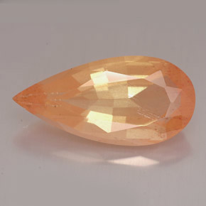 Andésine labradorite orange naturelle en forme de poire, 12,28 ct, VVS