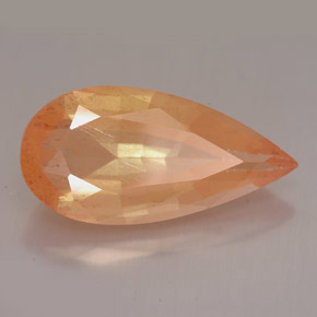 Andésine labradorite orange naturelle en forme de poire, 12,28 ct, VVS