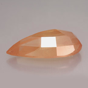 Andésine labradorite orange naturelle en forme de poire, 12,28 ct, VVS