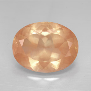 Andésine labradorite orange naturelle coupe ovale, 7,92 ct, VVS-VS