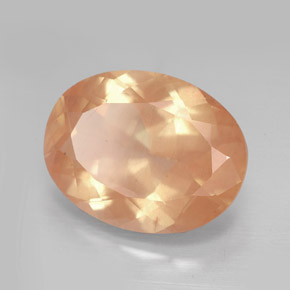 Andésine labradorite orange naturelle coupe ovale, 7,92 ct, VVS-VS