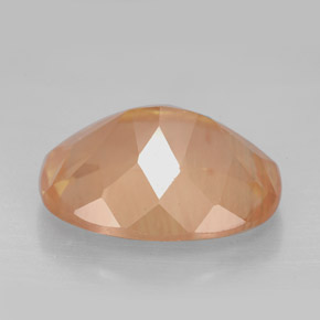 Andésine labradorite orange naturelle coupe ovale, 7,92 ct, VVS-VS