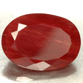 Andésine labradorite rouge naturelle coupe ovale, 3,90 ct, VVS-VS