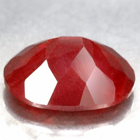 Andésine labradorite rouge naturelle coupe ovale, 3,90 ct, VVS-VS