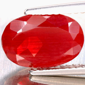 Andésine labradorite rouge naturelle coupe ovale, 2,34 ct, VVS-VS