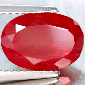 Andésine labradorite rouge naturelle coupe ovale, 2,34 ct, VVS-VS