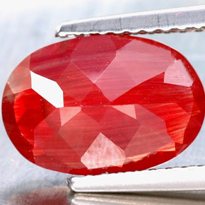 Andésine labradorite rouge naturelle coupe ovale, 2,34 ct, VVS-VS