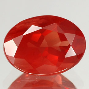 Andésine labradorite rouge naturelle coupe ovale, 0,93 ct, VVS