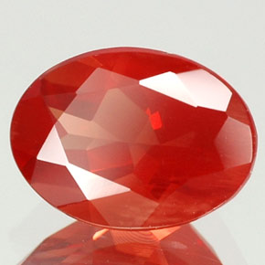 Andésine labradorite rouge naturelle coupe ovale, 0,93 ct, VVS