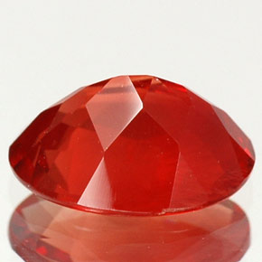 Andésine labradorite rouge naturelle coupe ovale, 0,93 ct, VVS