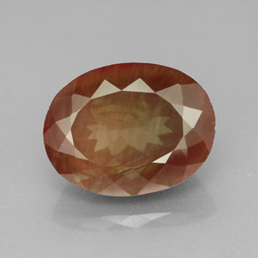 Andésine labradorite rouge naturelle coupe ovale, 5,92 ct, VVS