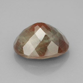 Andésine labradorite rouge naturelle coupe ovale, 5,92 ct, VVS