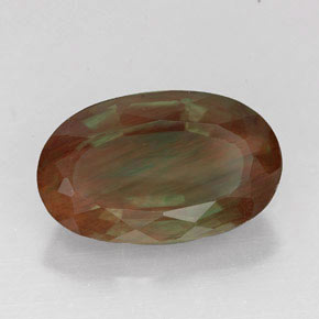 Andésine labradorite rouge naturelle coupe ovale, 4,83 ct, VVS-VS