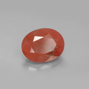 Labradorite andésine Miel Rouge naturelle Coupe ovale, 2.97 ct, VVS