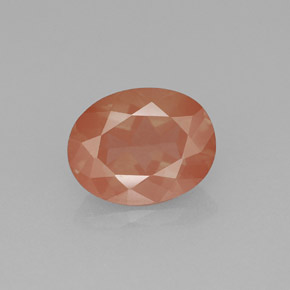 Andésine labradorite rouge naturelle coupe ovale, 1,81 ct, VVS